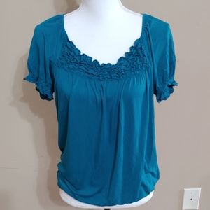 Cable & Gauge Teal Green Top